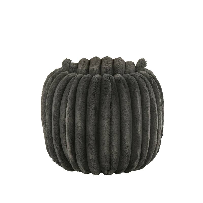 Yerba Plush Furry Channel Fabric Storage Ottoman by iNSPIRE Q Modern