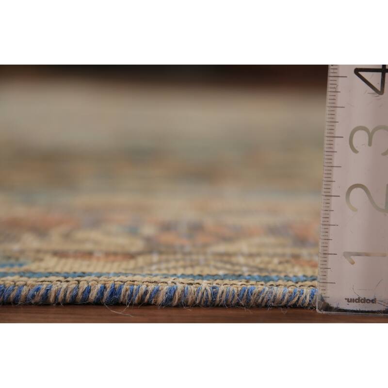 Distressed Blue Tabriz Persian Area Rug Hand-Knotted Wool Carpet - 8'1"x 11'0"