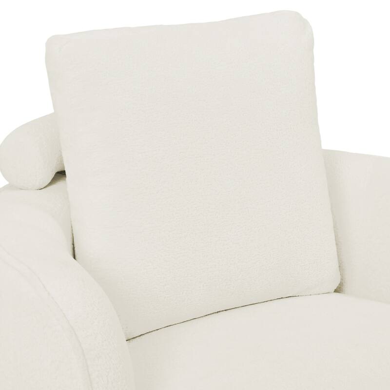 Modern Set of 2 Chenille Wooden Swivel Barrel Chair Upholstered Ergonomic Design