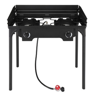 Outdoor 2 Burner Stove with Windscreen