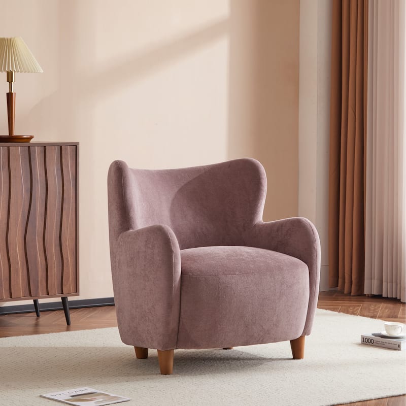 Bacho Fabric Wingback Accent Chair by Christopher Knight Home - Pinkish Purple