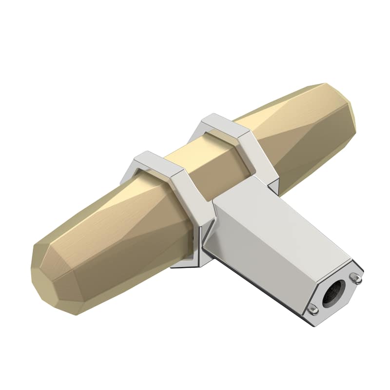 Amerock London 2-1/2 in (64 mm) Length Golden Champagne/Polished Chrome Cabinet Knob