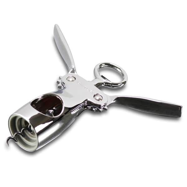 slide 2 of 3, Vinturi Chrome Winged Wine Opener for Use with All Cork Types
