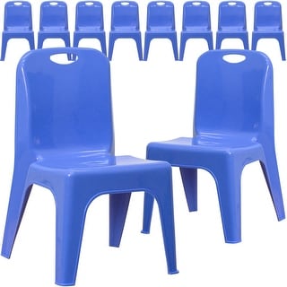 10 Pack Plastic Stackable School Chair-11" Seat Height - 13.75"D x 12"W x 21.5"H