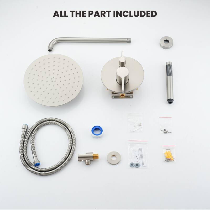 2-Spray 10-in Wall Mounted Fixed and Handheld Shower Head Set