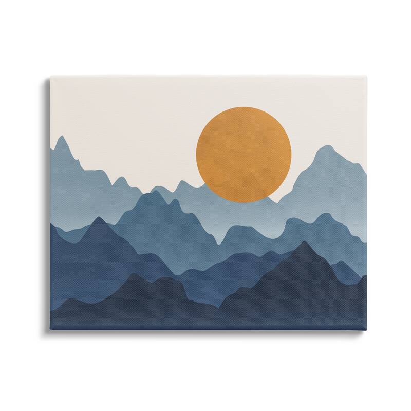 Stupell Rising Sun Jagged Layered Mountain Range Peaks Canvas Wall Art, Design by JJ Design House LLC - 30 x 24