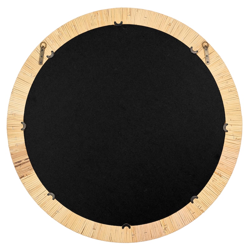 Alden Decor Zuri Rattan Round Mirror