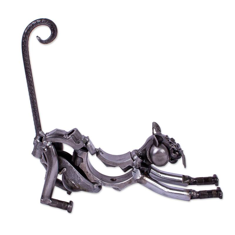 Novica Handmade Kitty Cat Recycled Metal Sculpture