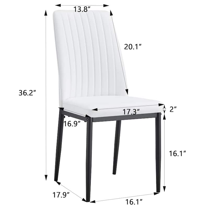 Faux Leather Dining Chairs Set of 6, Side Dining Room/Kitchen Chairs