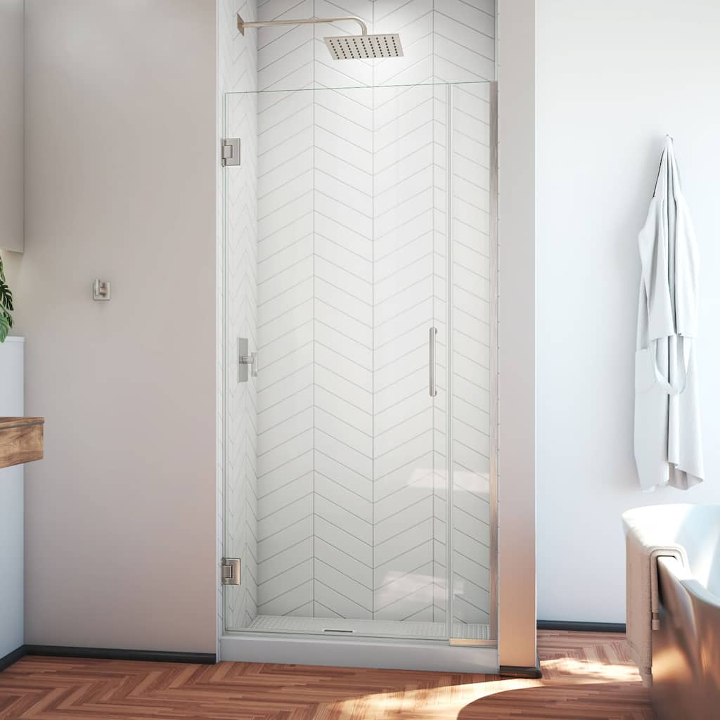 DreamLine Unidoor Plus 33 1/2 - 34 in. W x 72 in. H Frameless Hinged Shower Door - 33.5" - 34" W