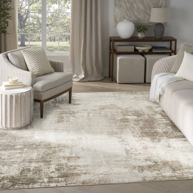 Nourison Dekor Indoor only Abstract Area Rug - Ivory/Taupe - 7'10" x 9'10"