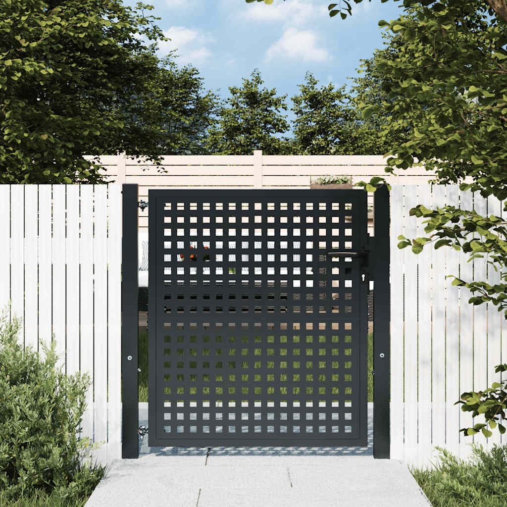 vidaXL Garden Gate Anthracite Steel