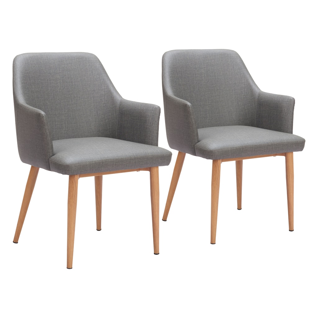 Wisom Dining Chair Gray Set of 2