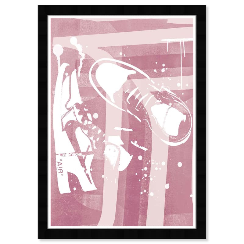 Wynwood Studio Prints Fashion and Glam 40503 Pink Sneaker Abstract Pink and Modern & Contemporary Wall Art Canvas Print