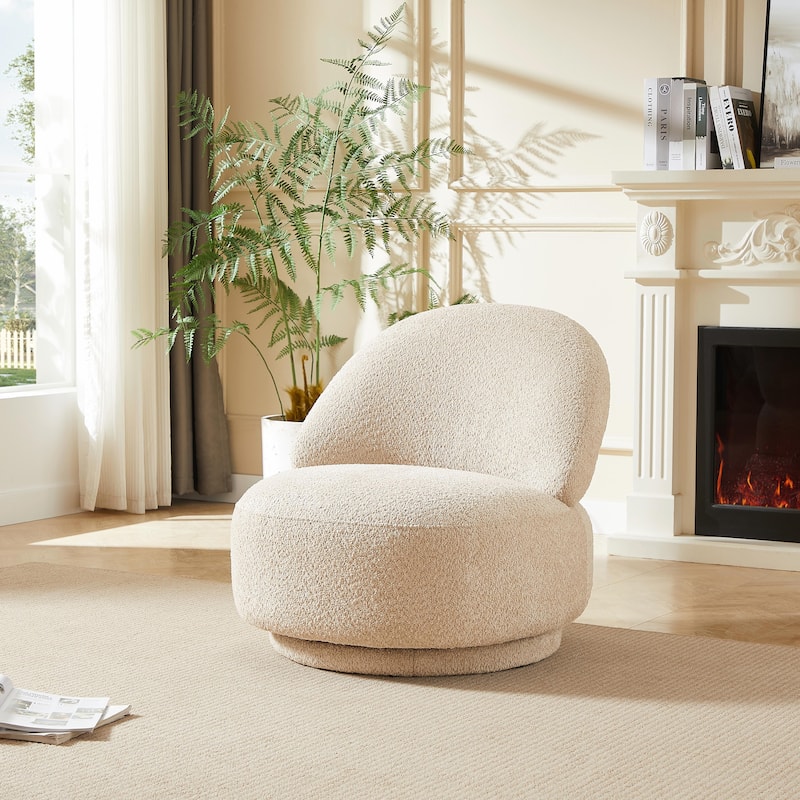 Swivel Accent Chair for Living Room - Beige