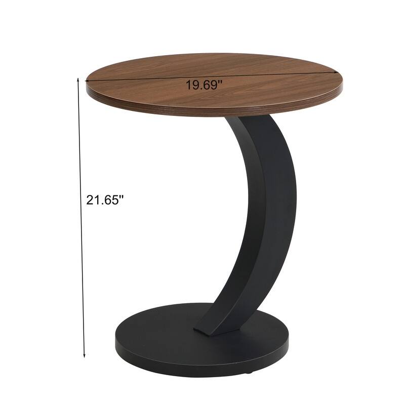 Nesting Coffee Table Set of 2, Round & Oval End Tables with faux marble Tabletop, Side Table