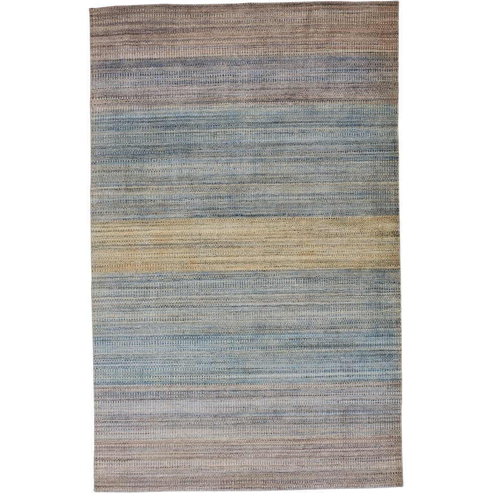 Rocero Ombre Striped Rug, Misty Blue/Gray, Area Rug