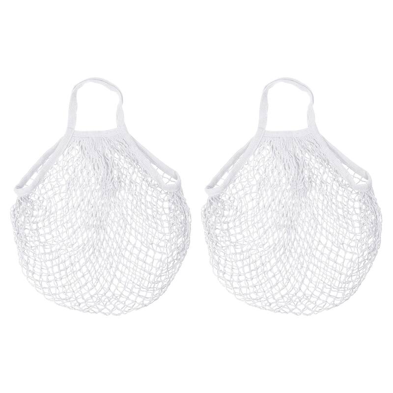 Cotton Mesh Bag, 15x13.8" Mesh Net String Grocery Bags, 2Pcs