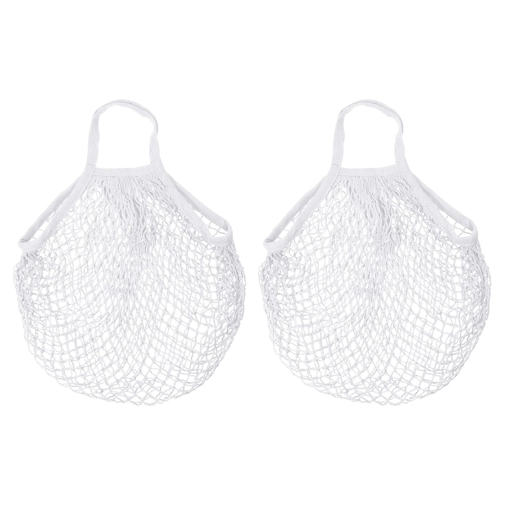 Cotton Mesh Bag, 15x13.8" Mesh Net String Grocery Bags, 2Pcs