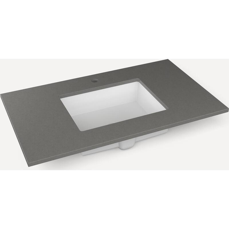 Robern TF37UCO-1 Vanity Tops 37" Quartz Vanity Top - Stone Gray