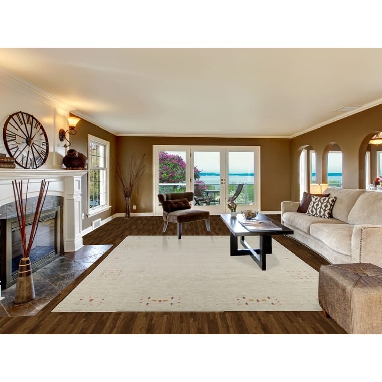 Tribal Gabbeh Area Rug Handmade Wool Carpet - 8'5"x 11'7"