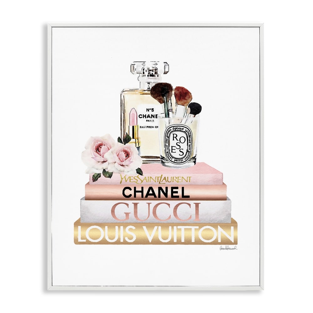 Stupell Fashion Essentials with Iconic Glam Brands Framed Wall Art - Pink
