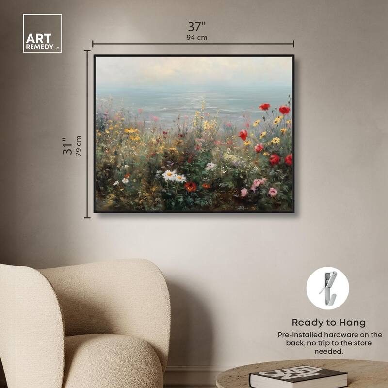 Misty Ocean Field I Canvas by Art Remedy