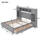preview thumbnail 12 of 34, Full Size Wooden Bed with All-in-One Cabinet, 10-Shelves, & 4-Drawers, Grey