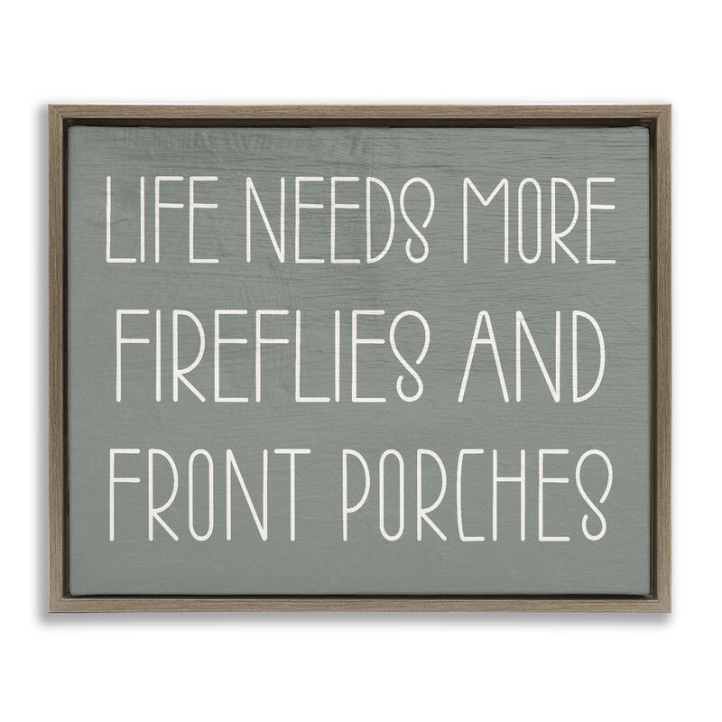 Stupell Fireflies & Front Porches Framed Floater Canvas Wall Art Design By Lil' Rue - 21 x 17 - Brown