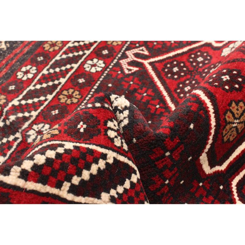 ECARPETGALLERY Hand-knotted Teimani Red Wool Rug - 3'3 x 5'0