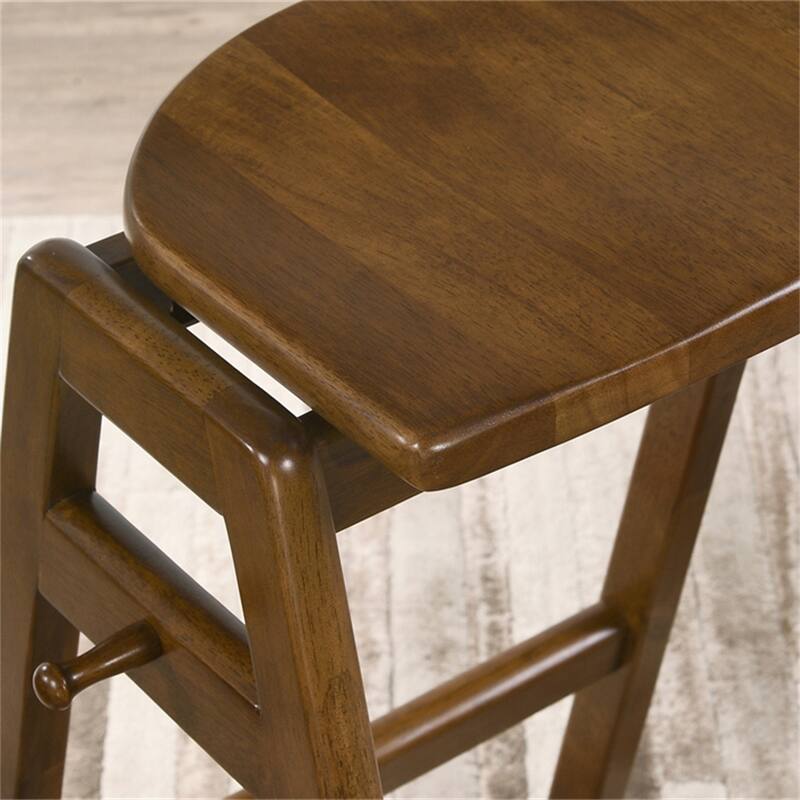Mid-Century Modern Wood Stackable Barstools,Set of 2