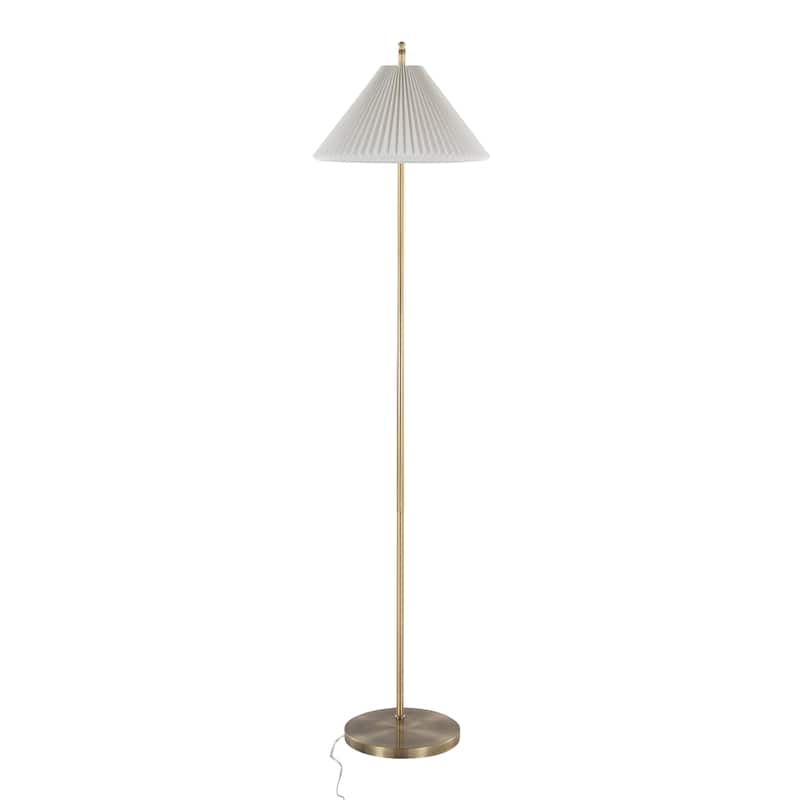 Silver Orchid Sadie 65" Metal Floor Lamp with Pleated Shade