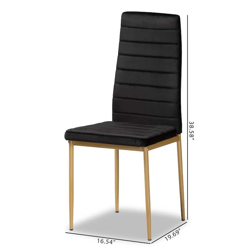 Armand Modern Glam and Luxe Fabric and Metal Dining Chair Set (4PC)