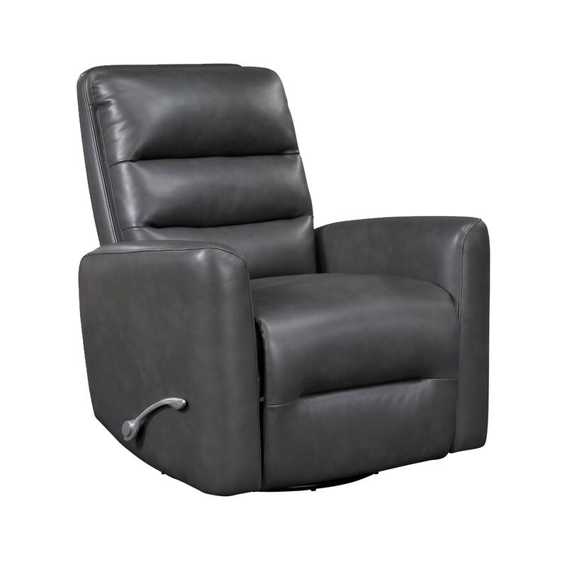 Preston 35" Faux Leather Swivel Glider Recliner - 360-Degree Swivel - Gray
