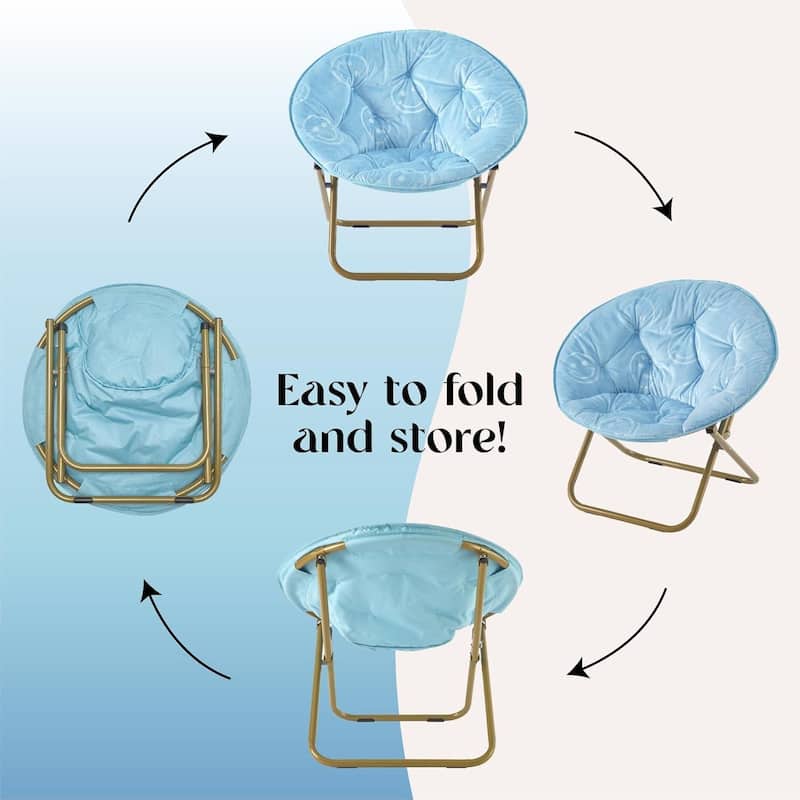 Urban Lifestyle Smiley Face Saucer Chair with Gold Legs