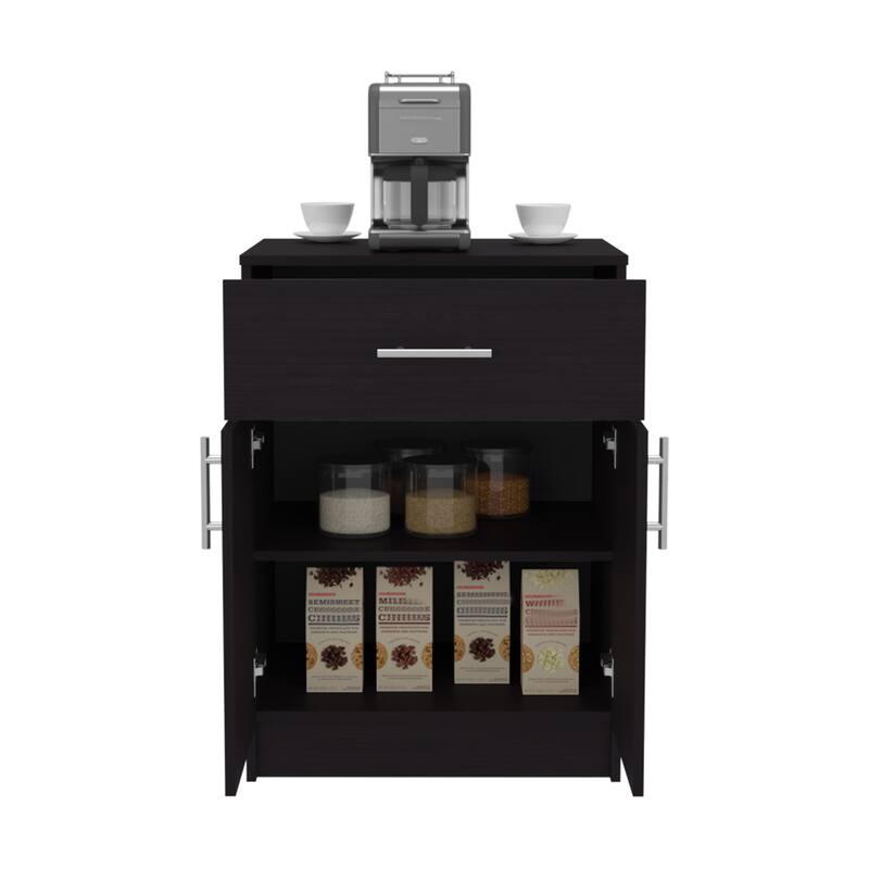 Mayorca Multistorage Pantry Cabinet, One Drawer, Two Interior Shelves, Black