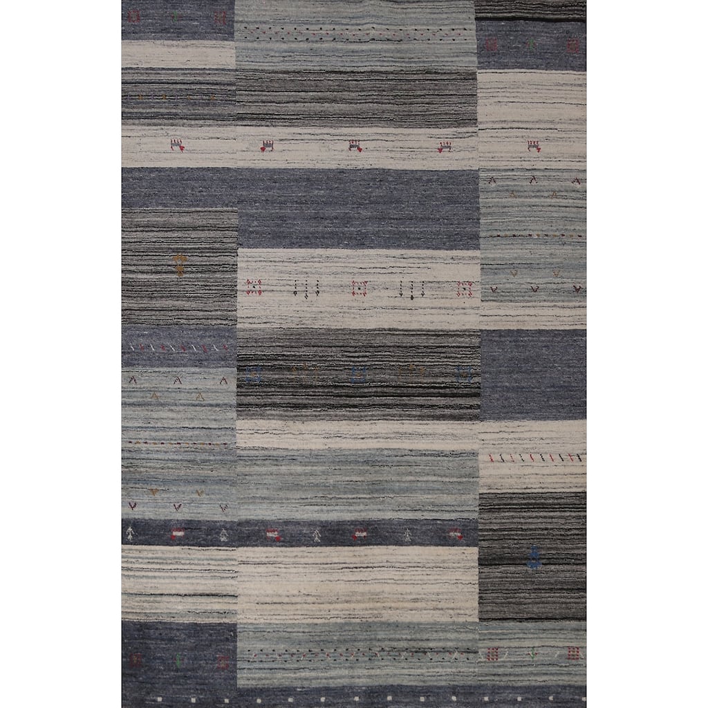 Tribal Gabbeh Indian Area Rug Hand-Knotted Wool Carpet - 5'2" x 7'6"