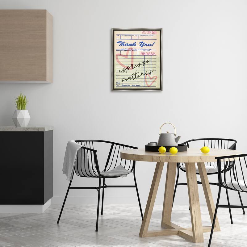Stupell Espresso Martinis Guest Check Framed Floater Canvas Wall Art Design By Lil' Rue