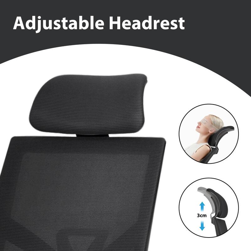 Ergonomic Mesh Office Chair with Adjustable Lumbar Support & Footrest