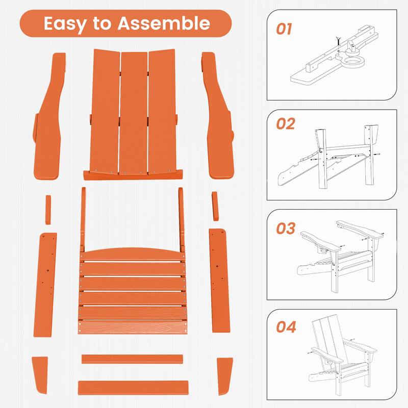 Foldable HDPE Modern Chair with Dual Cup Holders