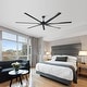 preview thumbnail 25 of 24, 84" Industrial Aluminum Warehouse Black Extra Large Ceiling Fan with Remote - 84" Big Ceiling Fan