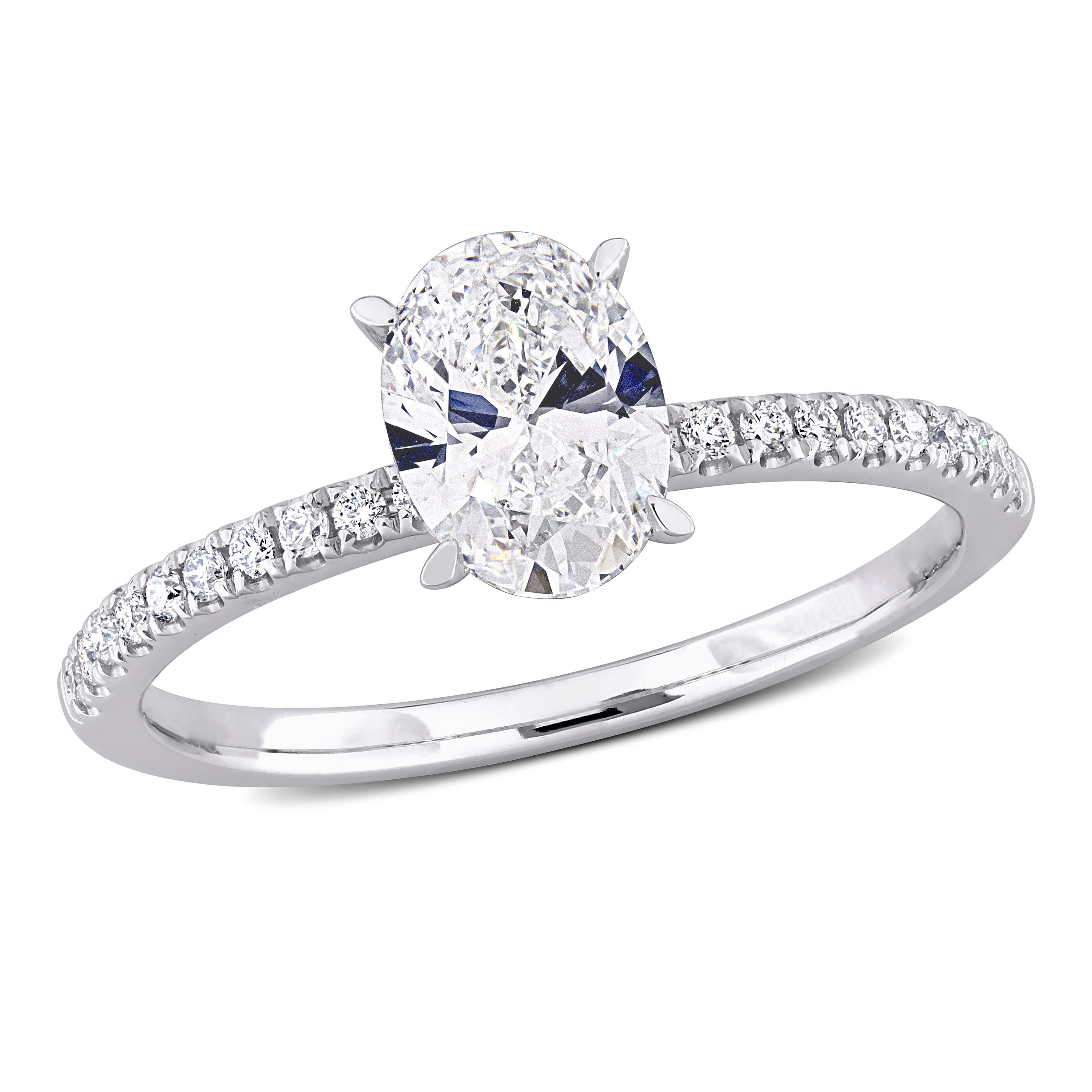 Miadora 1 1/6ct TDW Oval-Cut Lab-Grown Diamond Ring 14k White Gold
