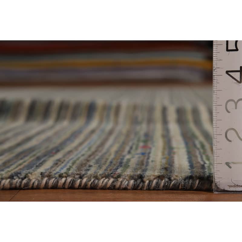 Hand Knotted Oriental 100% Wool Carpet Tribal Animal Pictorial Multi-Colored Gabbeh Area Rug - 9' 10'' X 8' 0''