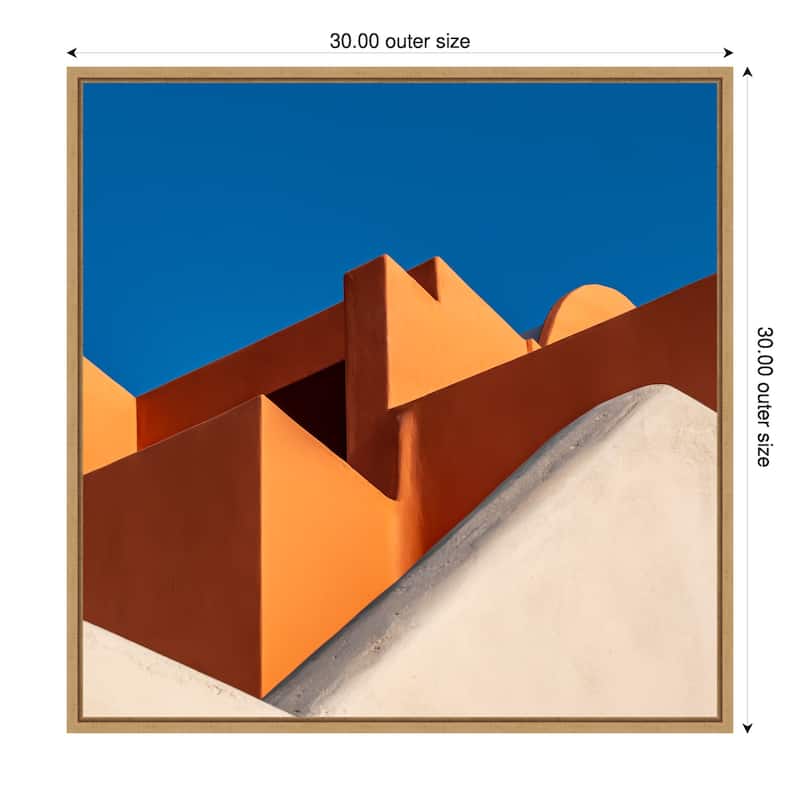 The Color Orange by Markus Auerbach Framed Canvas Wall Art Print - 30 x 30 in