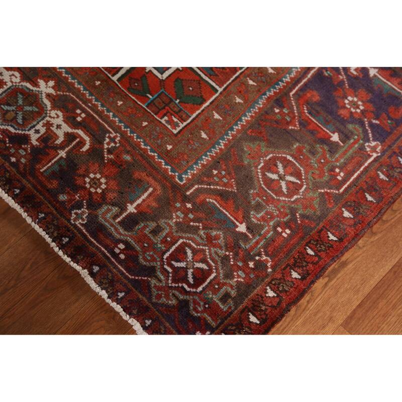 Hand Knotted Oriental 100% Wool Carpet Traditional Medallion Oranges & Rust Heriz Area Rug - 12' 9'' X 9' 10''