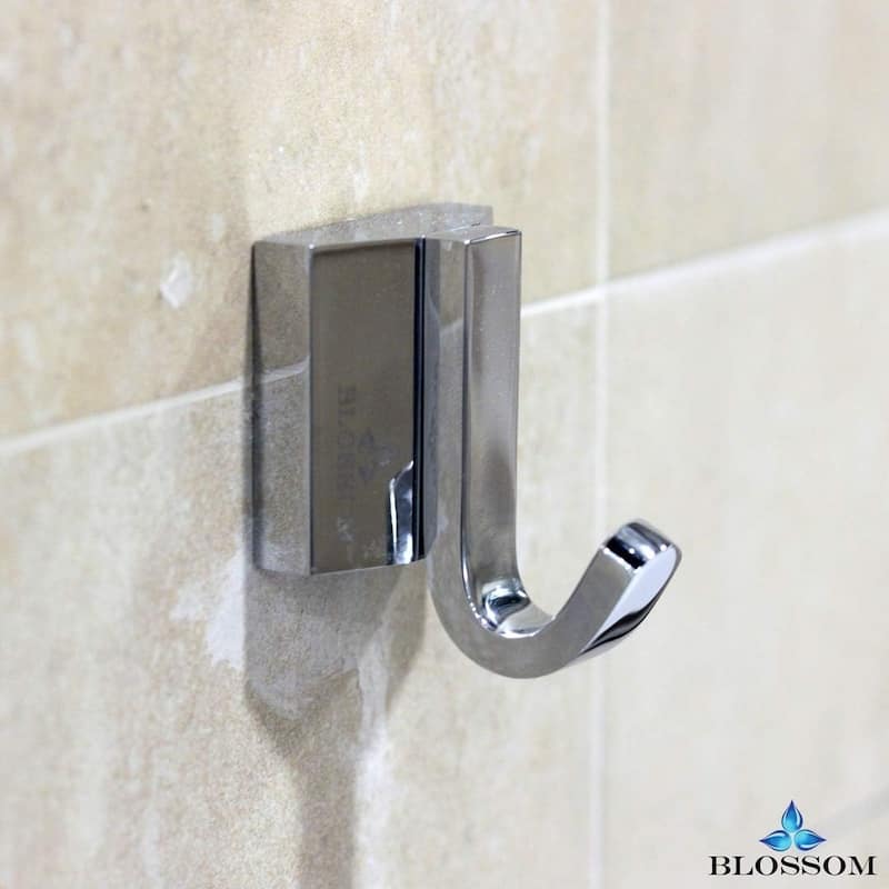 Blossom Single Robe Hook Rack Holder Hanger Solid Bathroom Accessory - Chrome