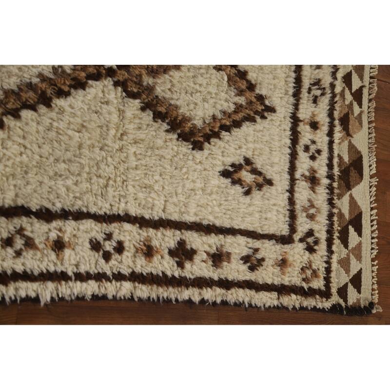 Vegetable Dye Kurdish Plush Runner Rug Handmade Wool Carpet - 3'0"x 10'0"