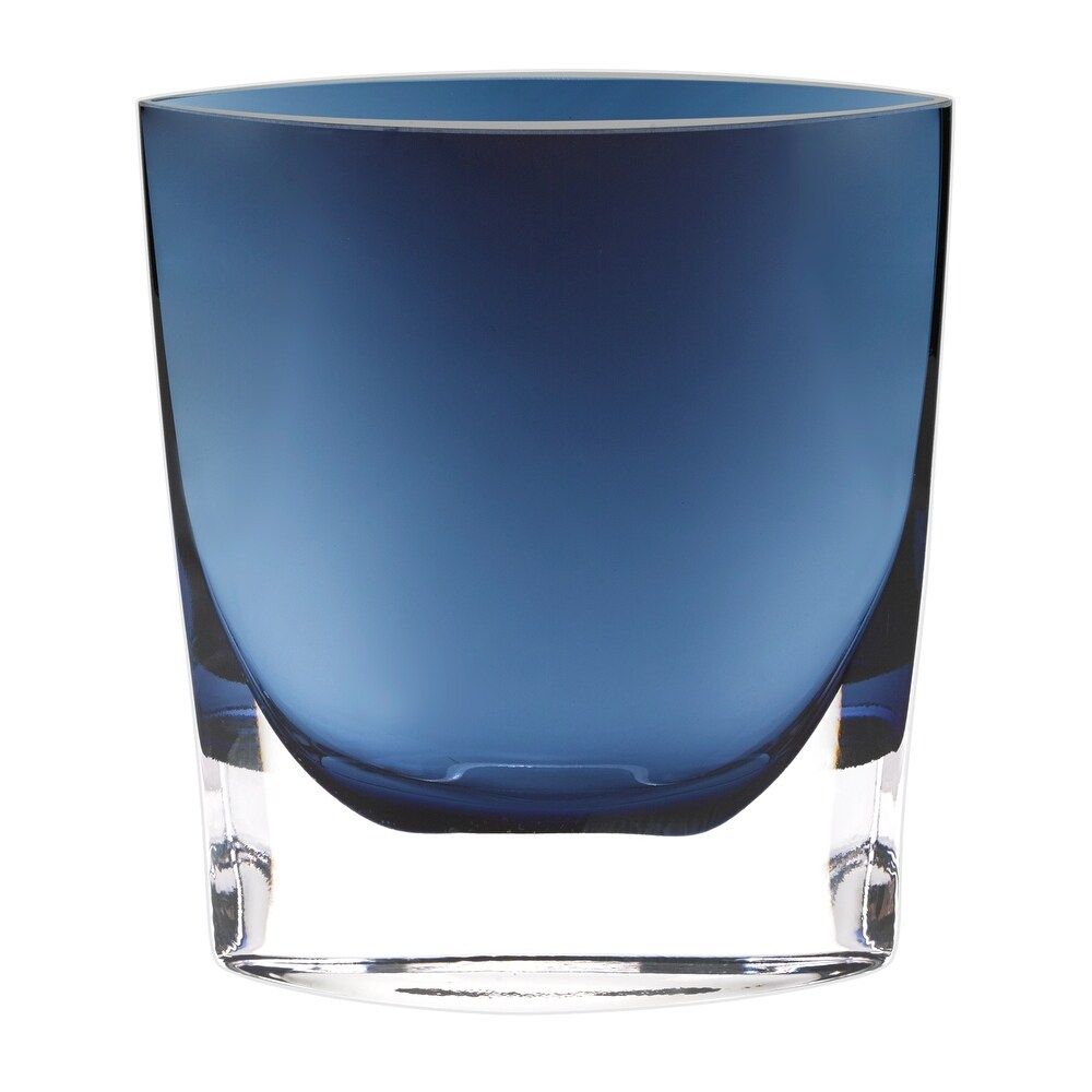 AA Importing 59725 Flat Blue and White Vase