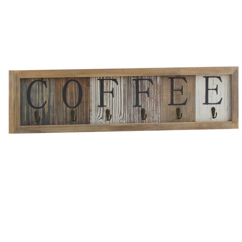 Wall Mount Printed Coffee Mug Rack