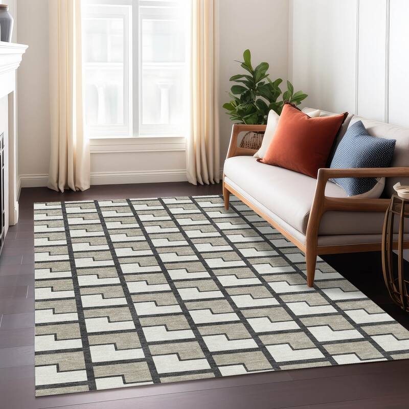 Machine Washable Indoor/ Outdoor Modern Cody Chantille Rug